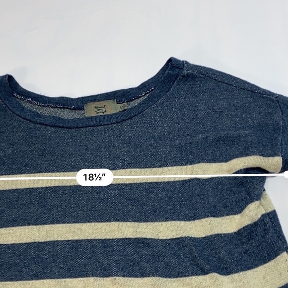 Sweet n Sinful Striped Blue / Cream Classic Casual Knit Top Size Small - Picture 15 of 15